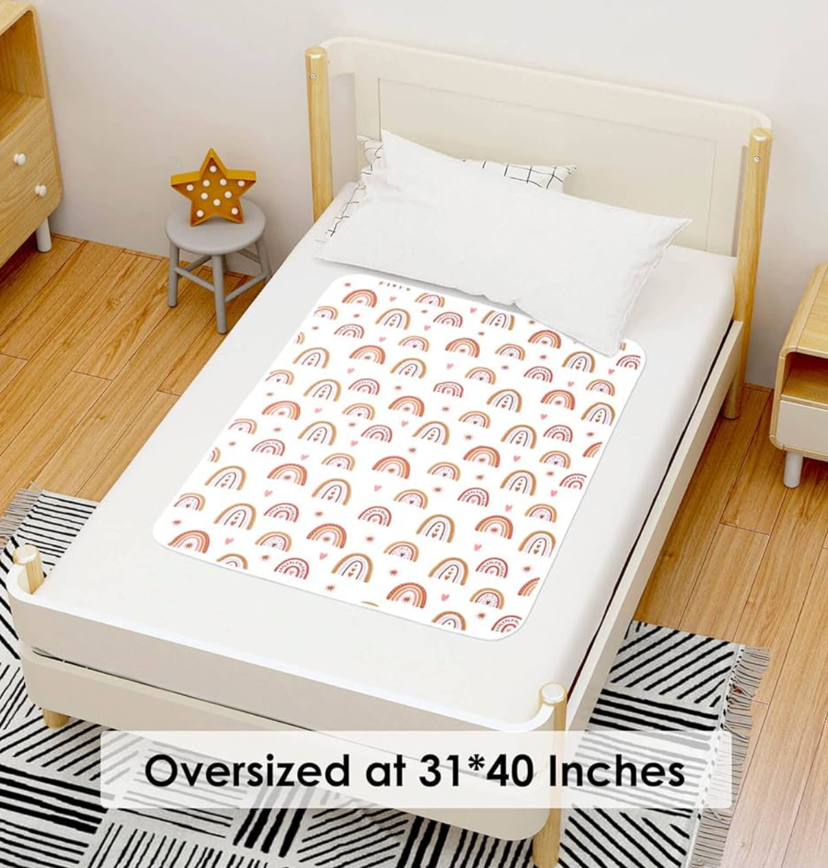 Almohadilla para cama de bebé, impermeable, lavable, reutilizable, de 31 x 40 pulgadas