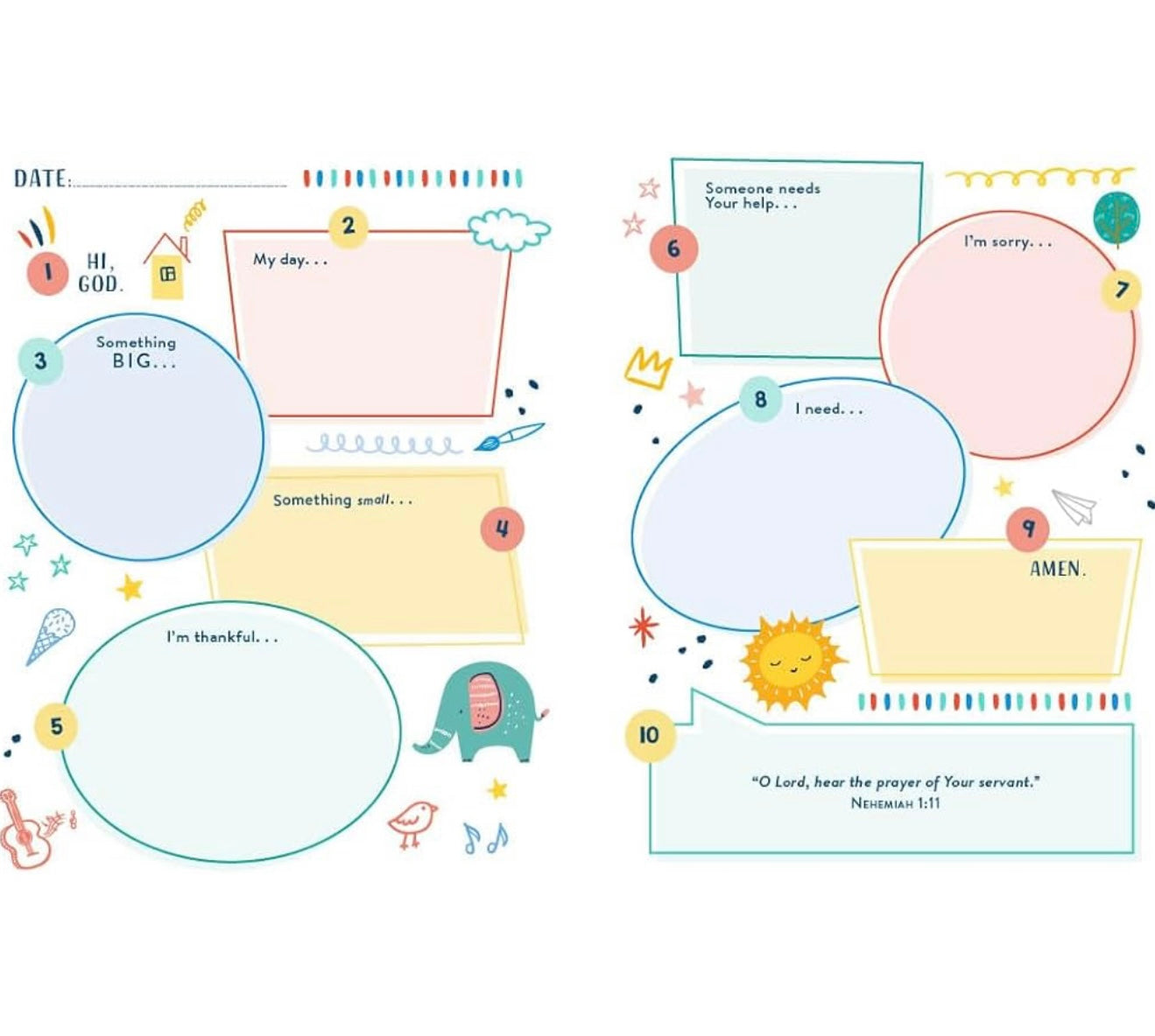 Un mapa de oración para dibujar y dibujar para niños