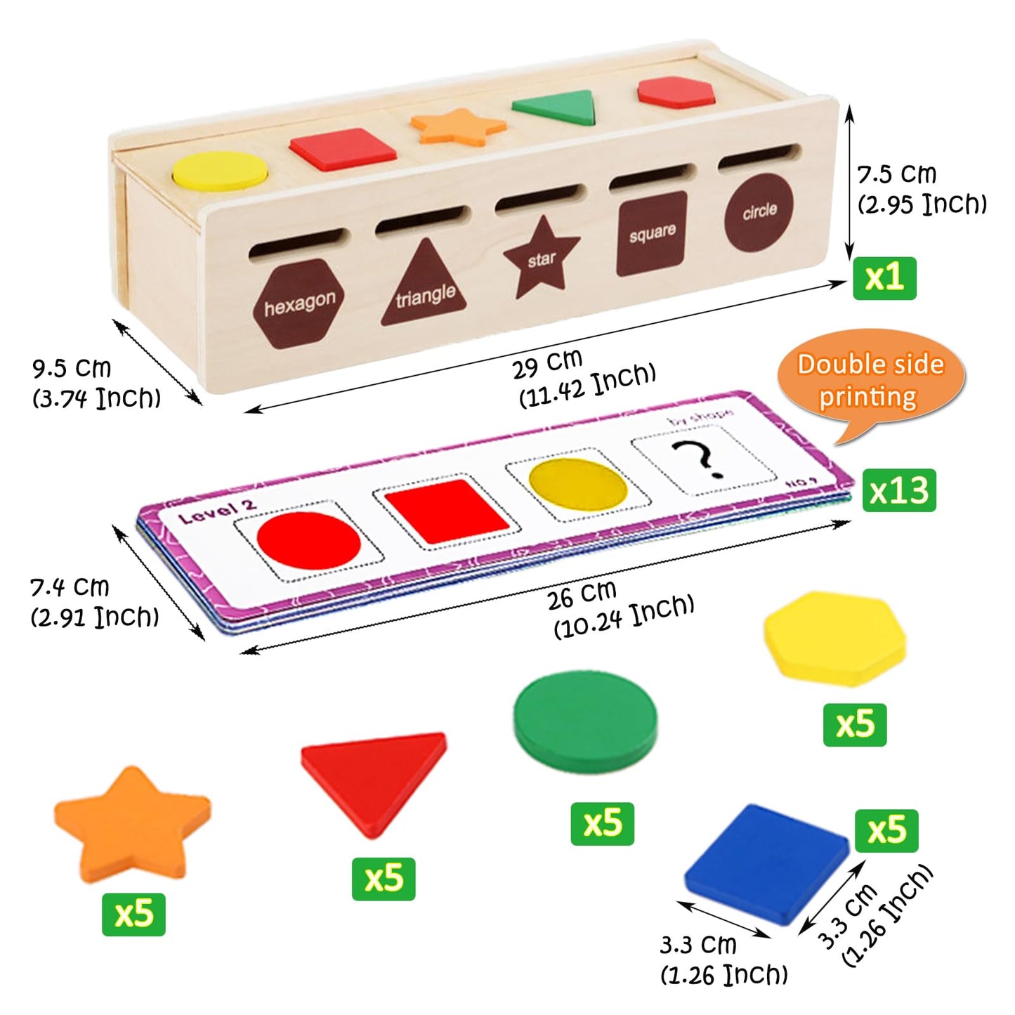 LOYUEGIYO Montessori - Juguete de madera para clasificar y combinar
