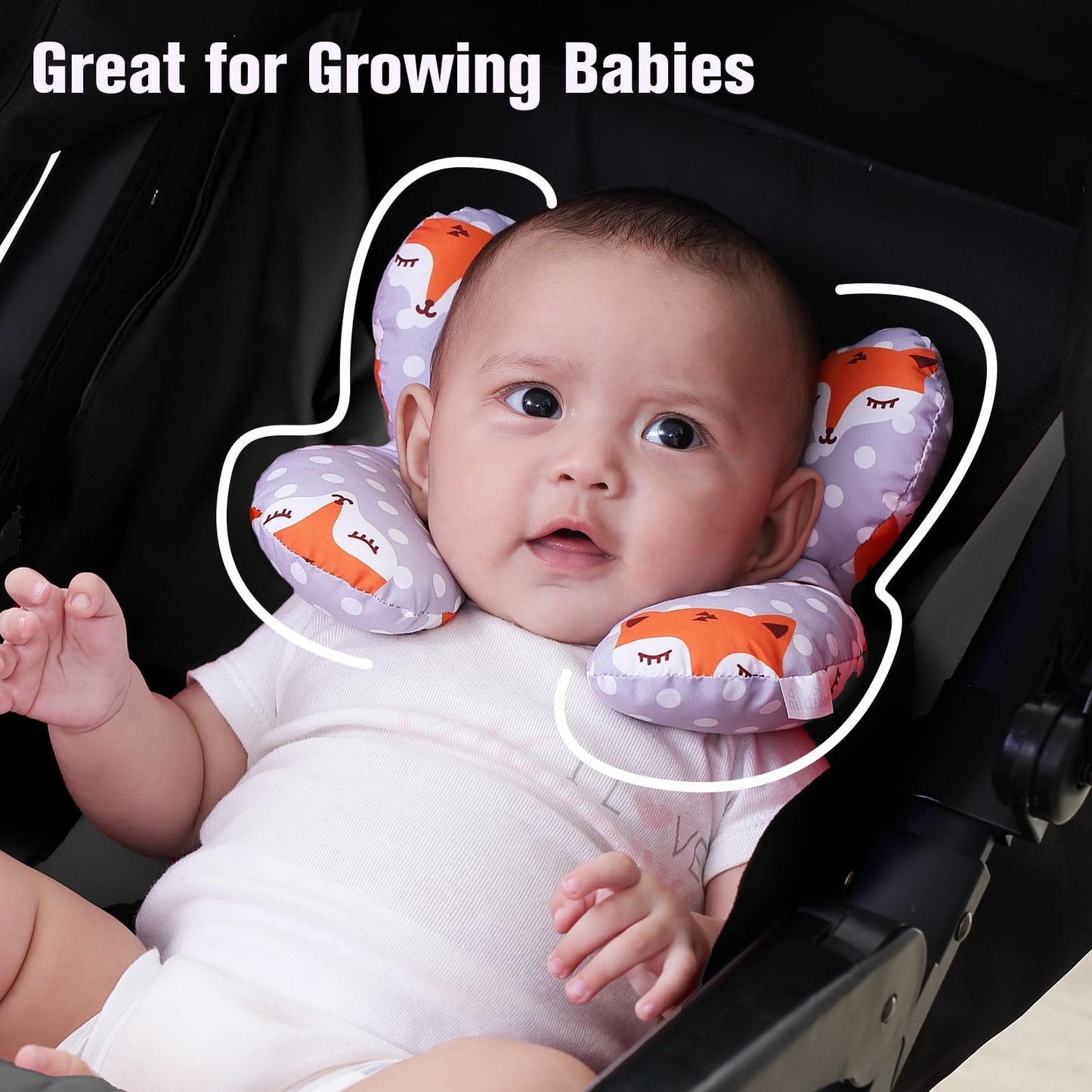 Reposacabezas para bebé y almohada de apoyo para el cuello almohada para sillita de paseo