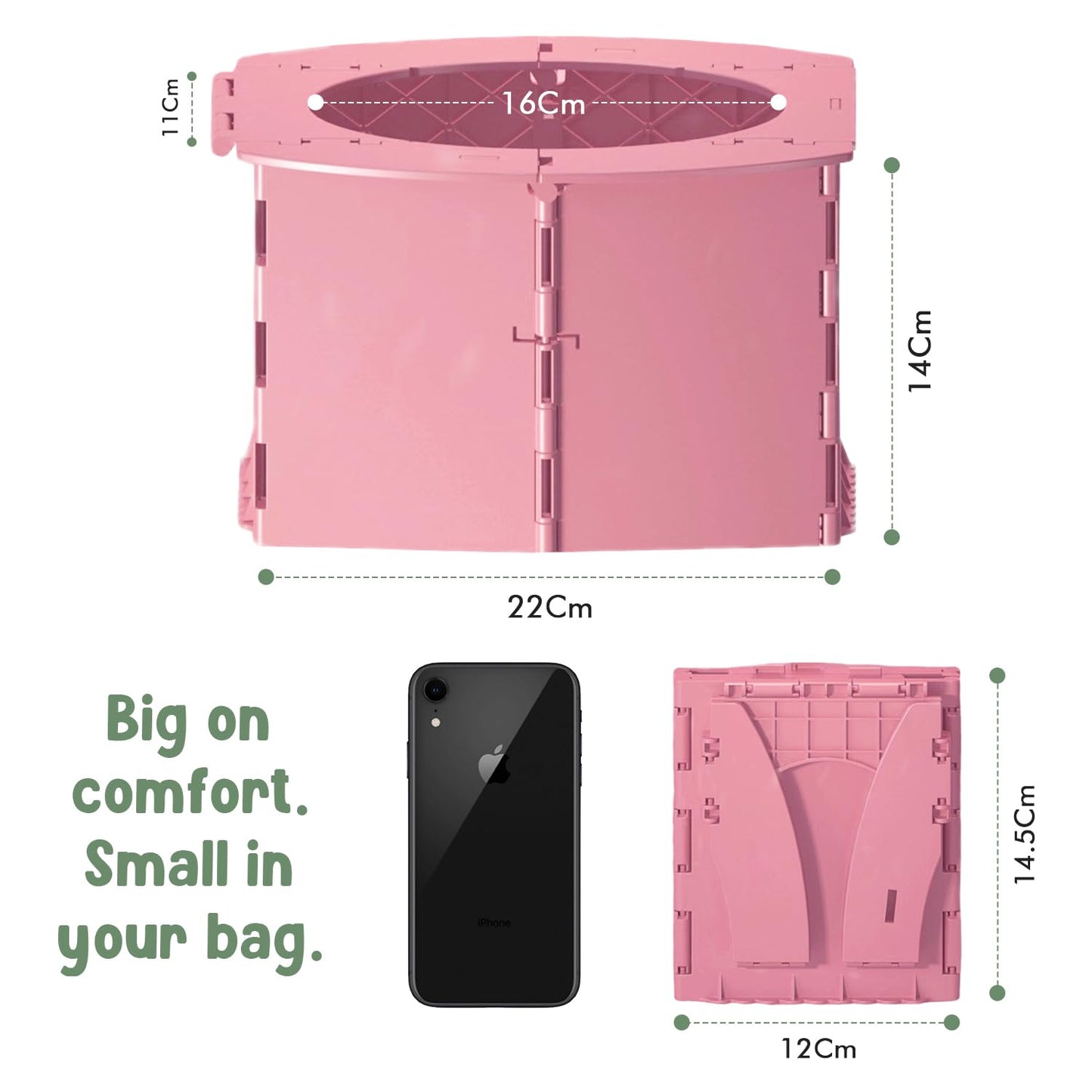Orinal portátil de viaje para niños pequeños, plegable, ligero, a prueba de fugas