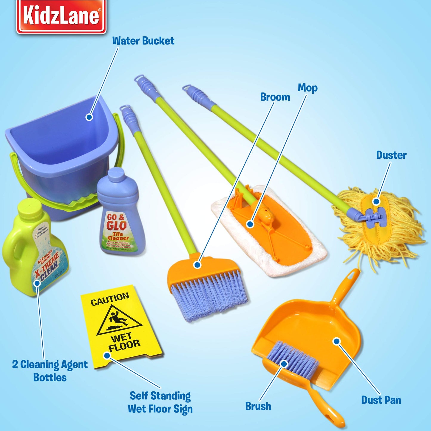 Juego de limpieza para niños pequeños, escoba, trapeador