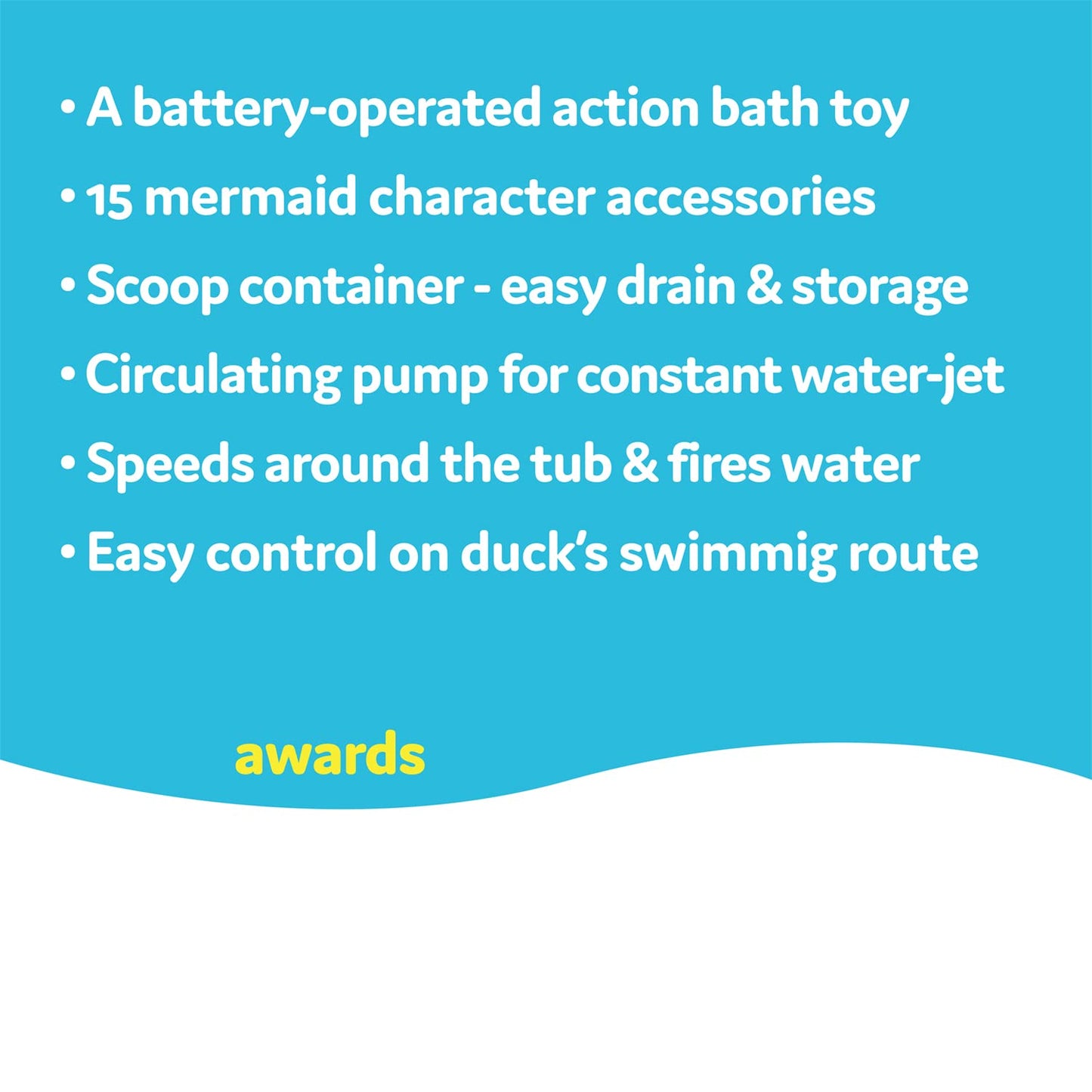 Yookidoo Jet Duck - Juguete de baño de sirena con disparador de agua eléctrico