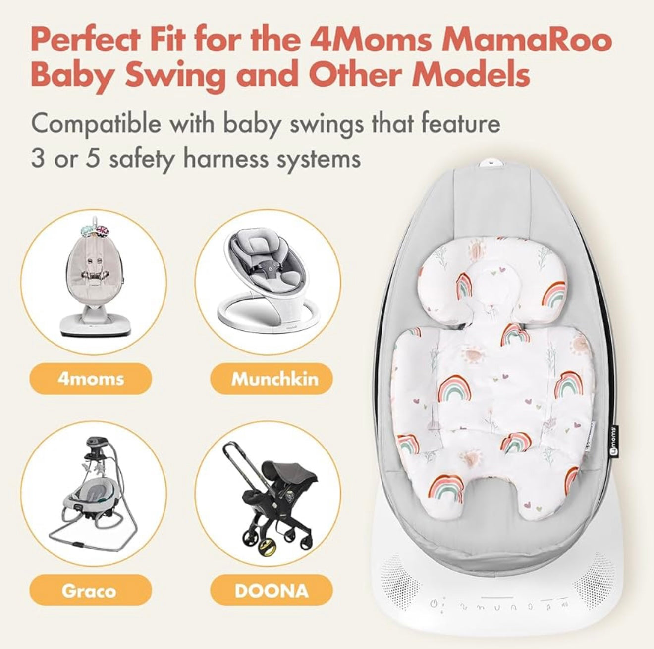 Inserto para bebé Mamaroo compatible con los columpios Mamaroo y RockaRoo de 4moms