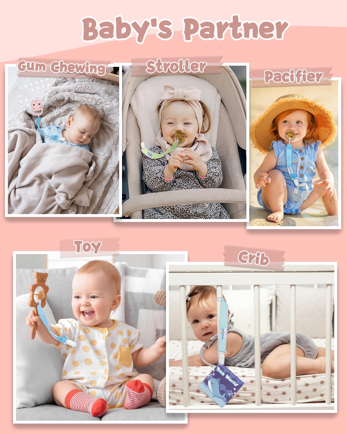 babygoal Clips para Chupete de Bebé Paquete de 8