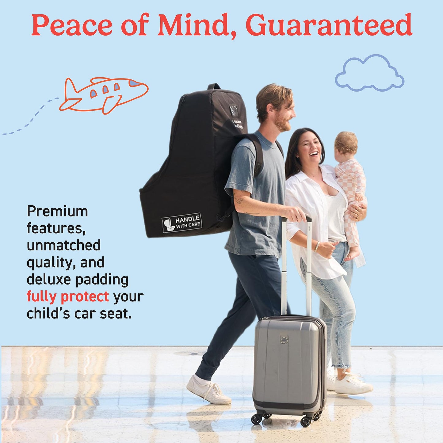 J.L. Childress Mochila acolchada para asiento de coche - Bolsa de viaje para avión