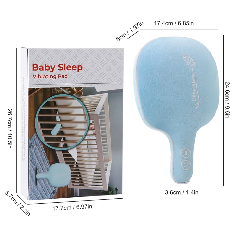 Sueño para bebé, almohadilla de colchón vibratoria, 3 intensidades de vibración y 3 modos de vibración, carga rápida tipo C