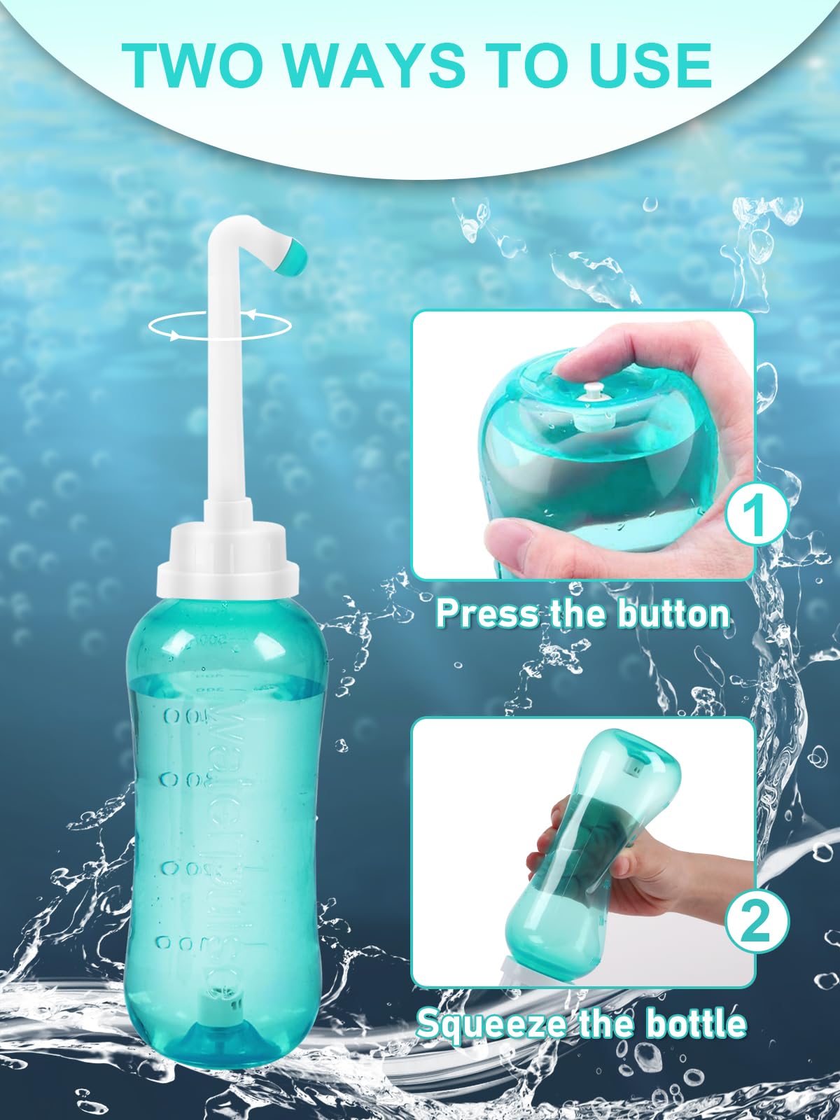 Peri Bottle Po Ducha Bidé - Ducha Popo 500 ml con 2 boquillas