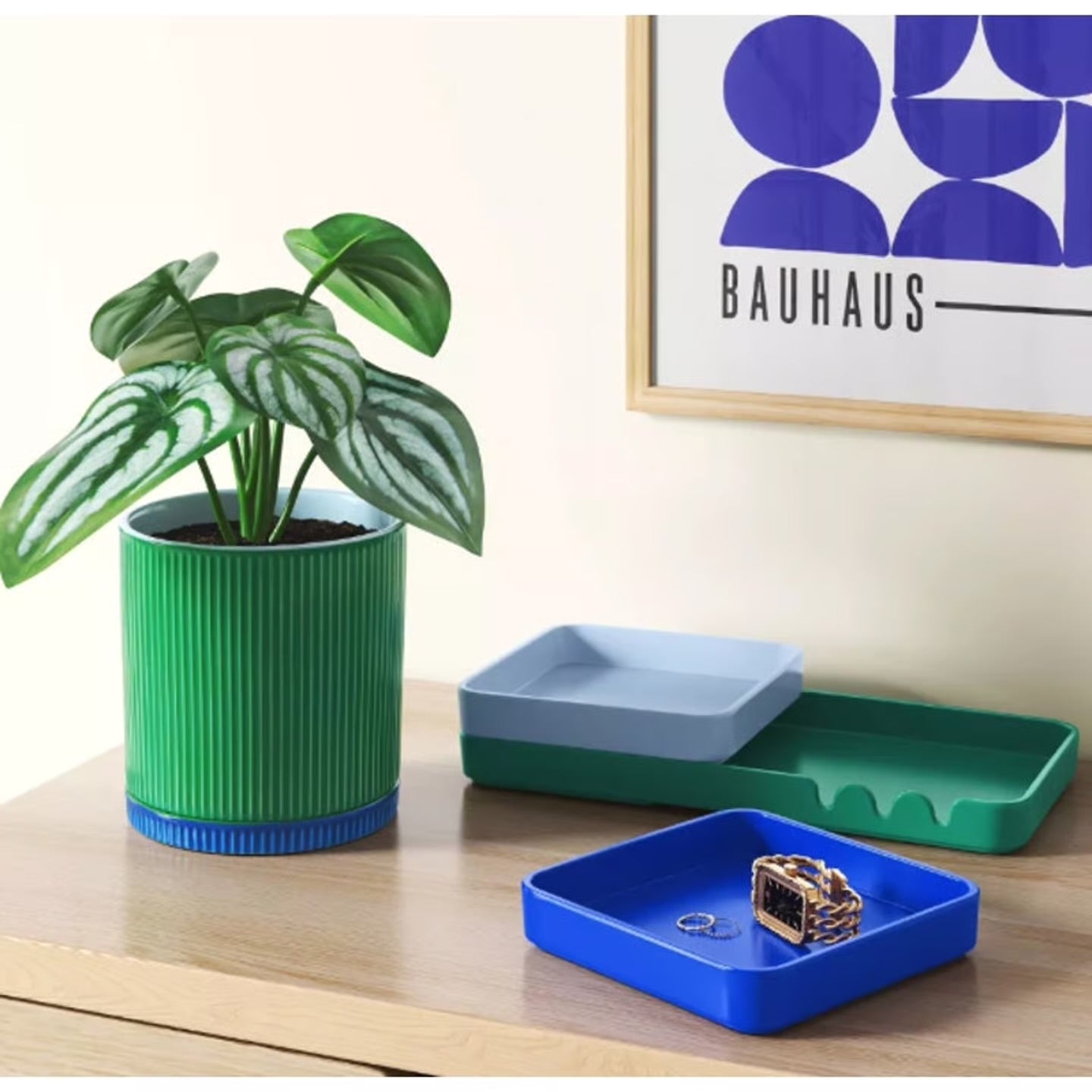 Juego de bandejas apilables de bambú verde/azul de 3 piezas Target Room
