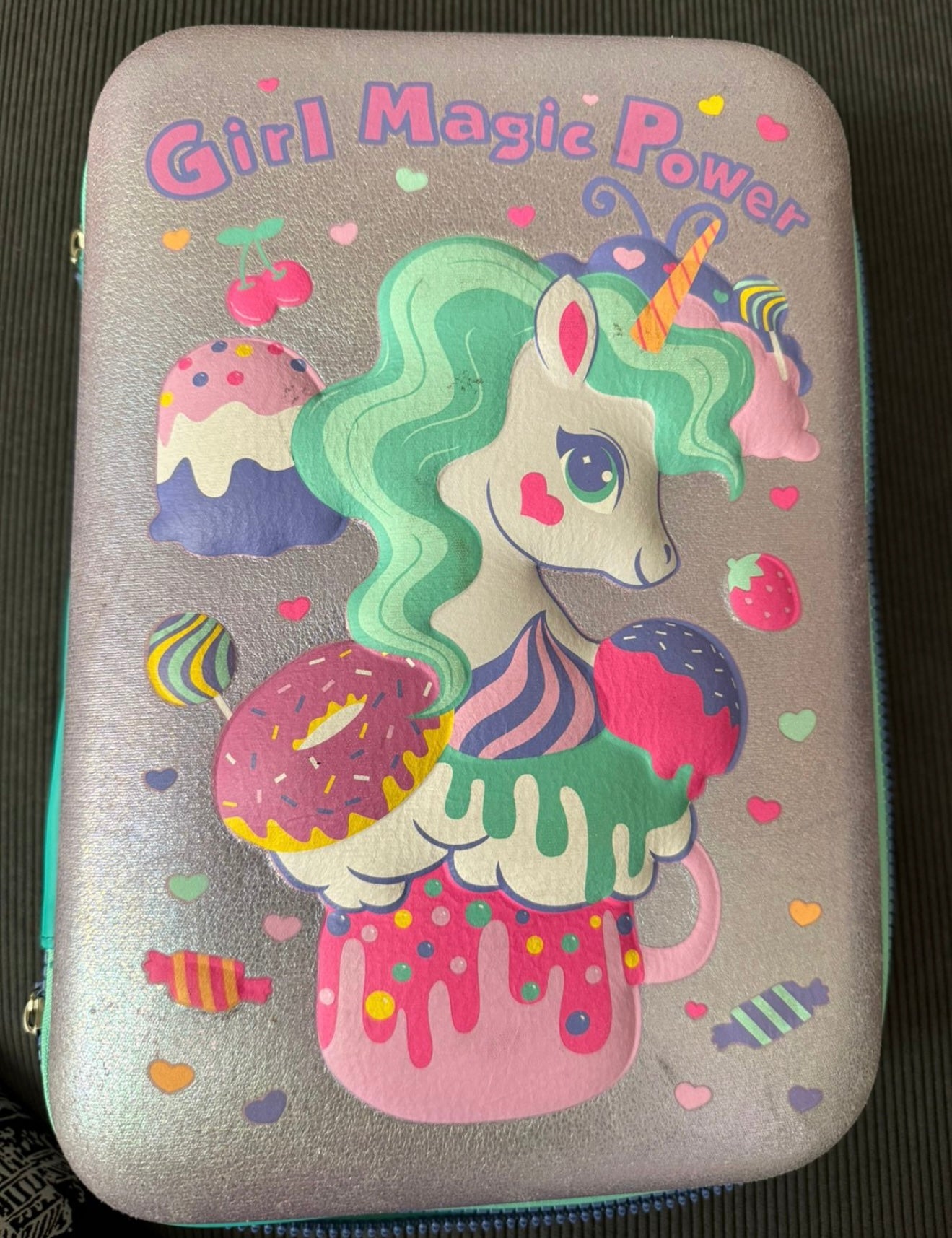 Set de loncheras para niñas: lonchera de unicornio 3D con recipientes