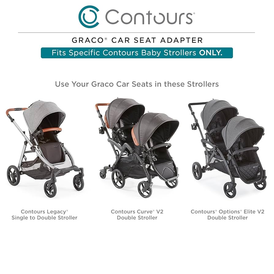 Contours Accesorio adaptador para asiento de automóvil infantil, compatibilidad exclusiva con contornos seleccionados