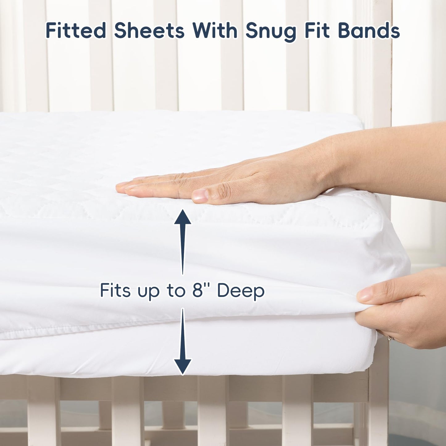 david's kids Paquete de 2 protectores de colchón impermeables para cuna de 52 x 28 pulgadas