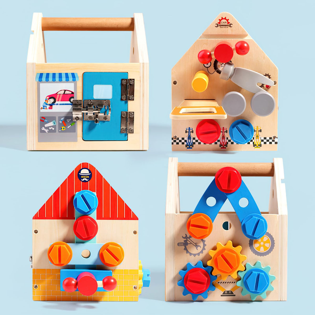 Juego de herramientas de madera Montessori