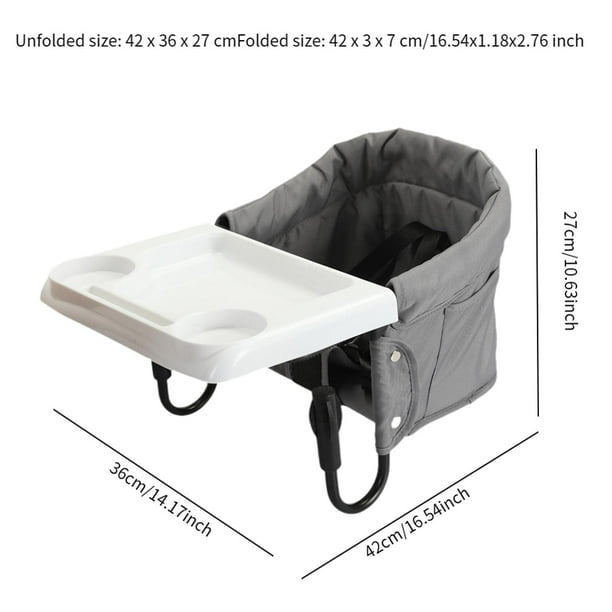 Silla alta plegable con gancho y bandeja extraíble para comer