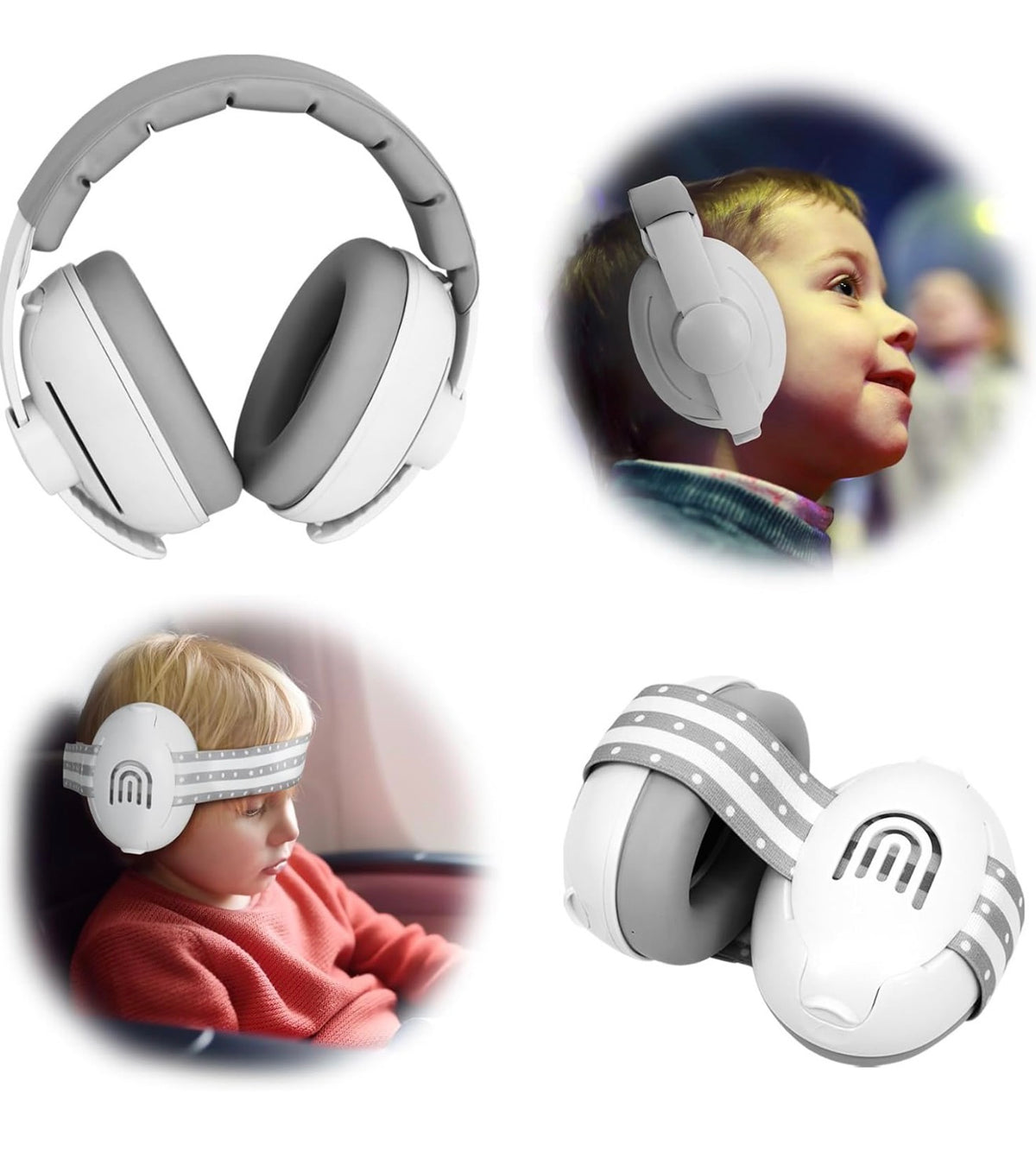 Auriculares ajustables 2 en 1 con cancelación de ruido para bebés y niños pequeños