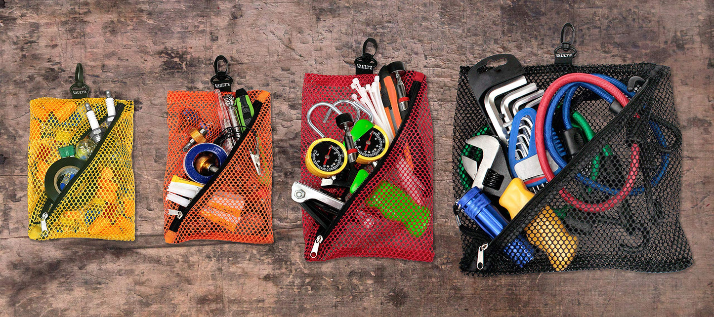 Vaultz Juego de bolsas de malla con cremallera, paquete de 4