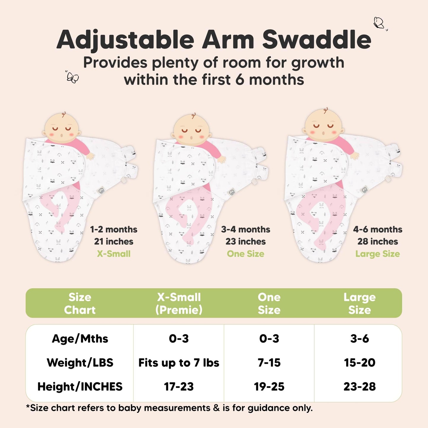 KeaBabies Paquete de 2 sacos de dormir para bebé 0-3 meses