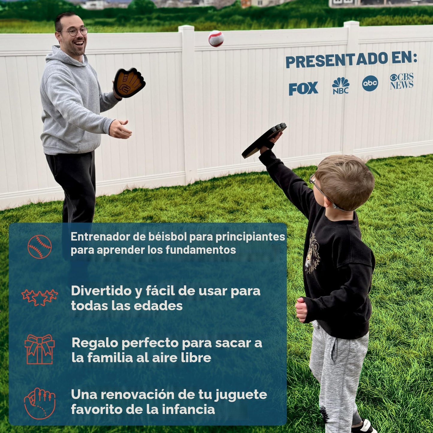 Juego de pelota para lanzar y atrapar, pelotas adhesivas fáciles de usar y guante de entrenamiento de béisbol