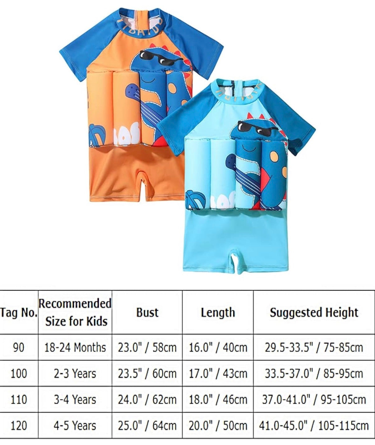 Traje de baño de una pieza para niños 2-3 años
