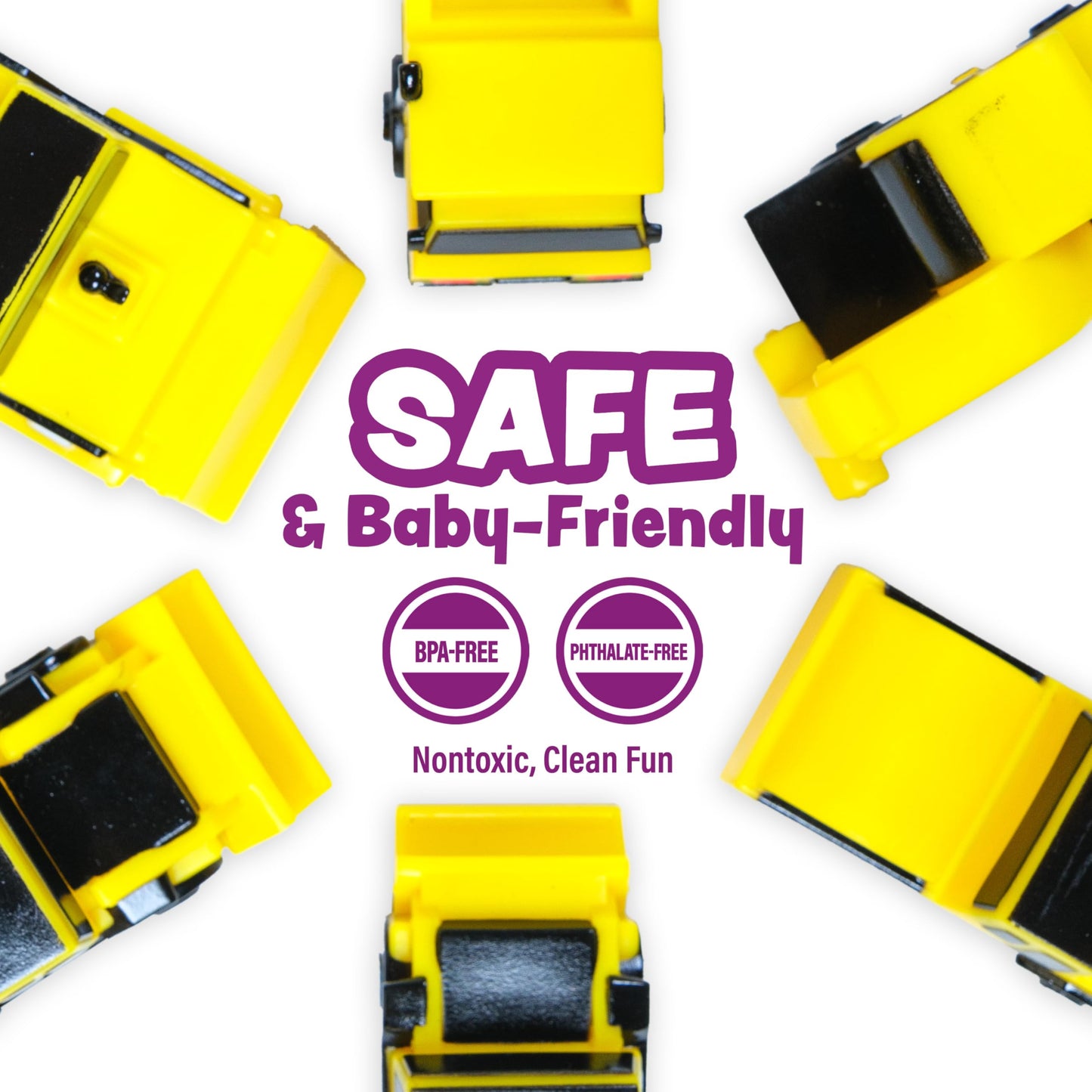 Juguetes de baño antimoho Tub Works® Construction™ Trucks, paquete de 6