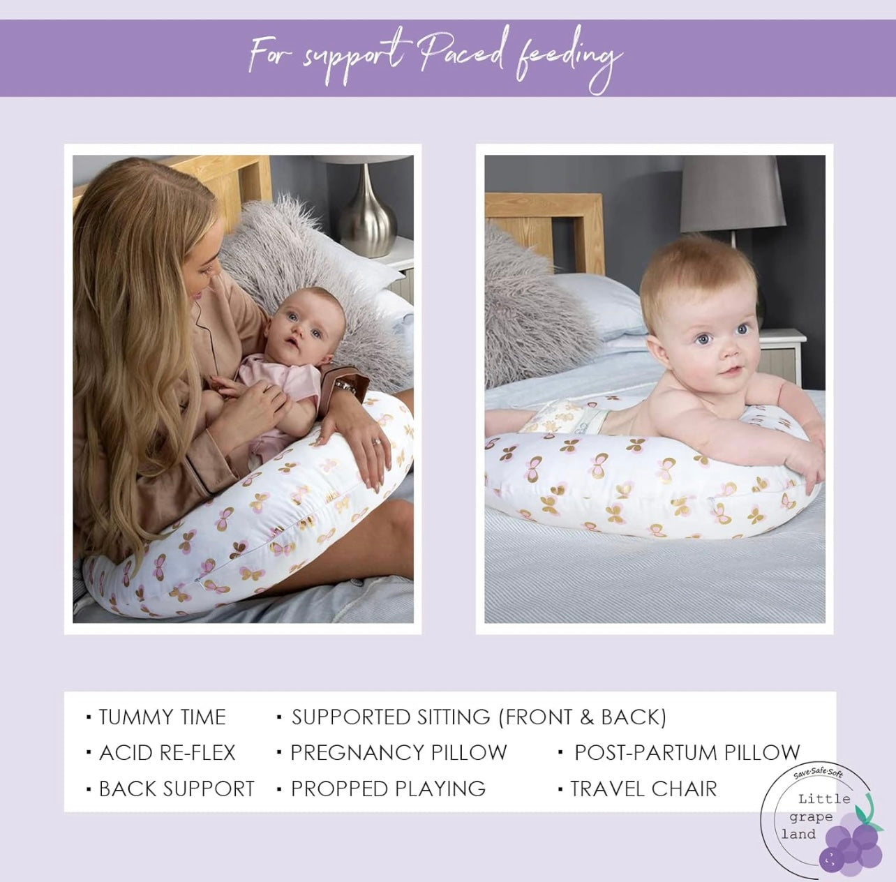 Almohada de lactancia Little Grape Land