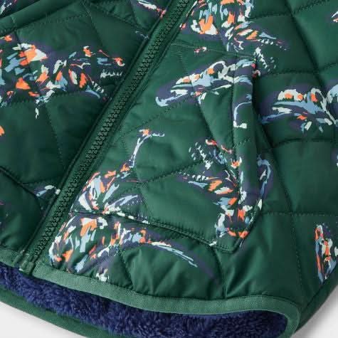 Toddler Boys' Dino Printed Quilted Reversible Puffer Jacket - Cat & Jack, 5 años
