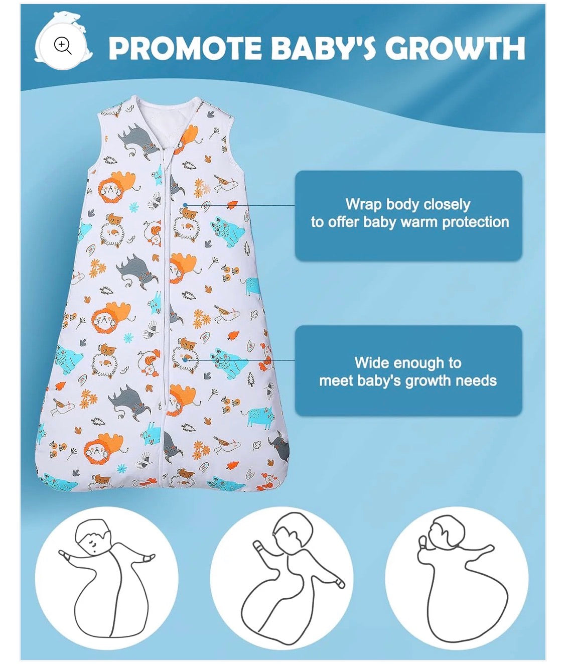 Saco de dormir para bebé Lictin 2.5 TOG, talla única