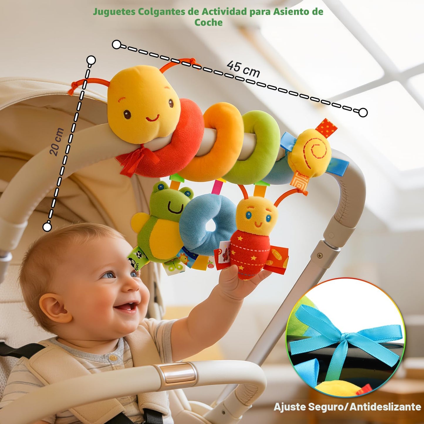Juguete de Actividad en Espiral para Asiento de Coche y Cochecito