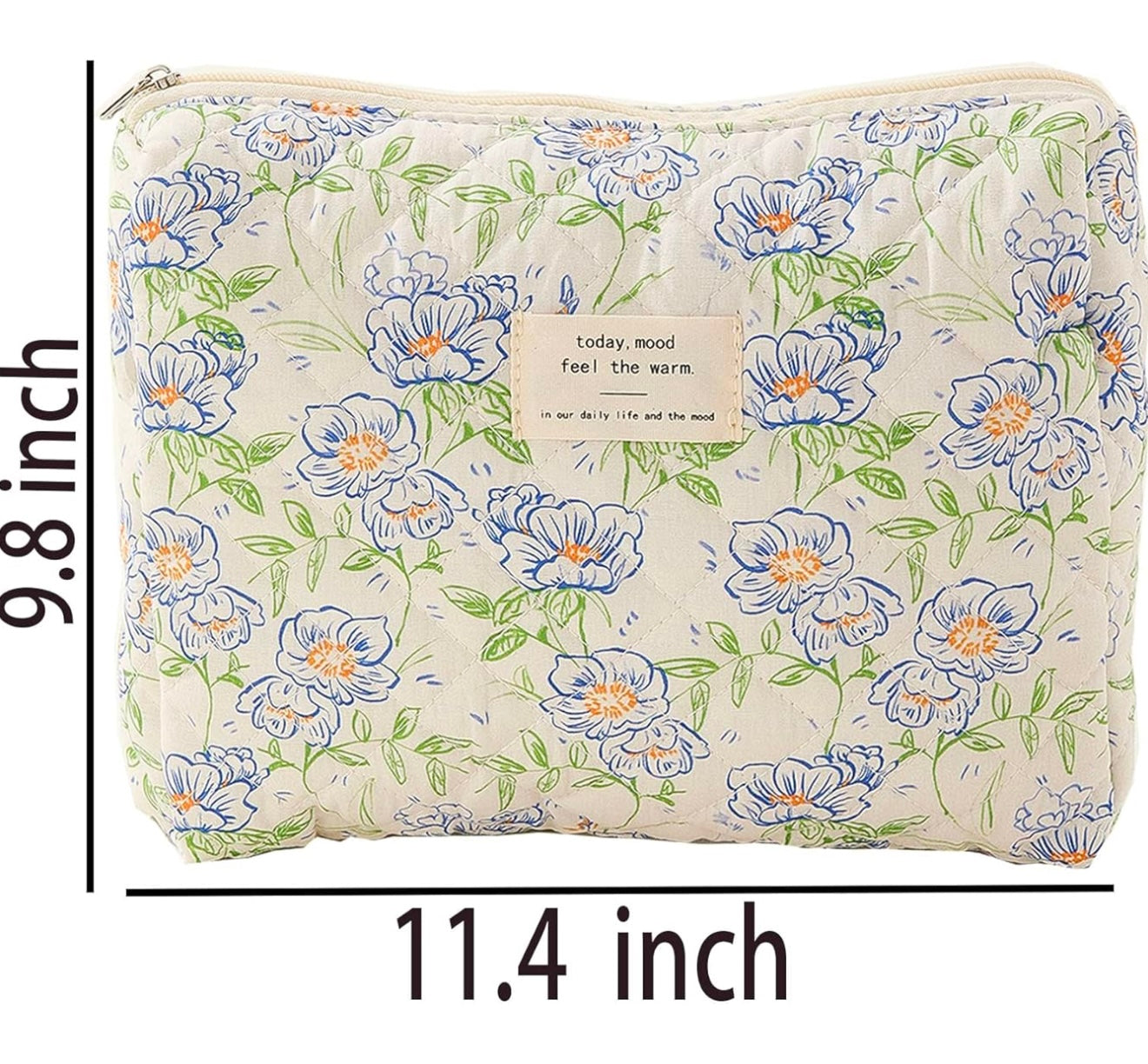 Bolsa de maquillaje de algodón estampada