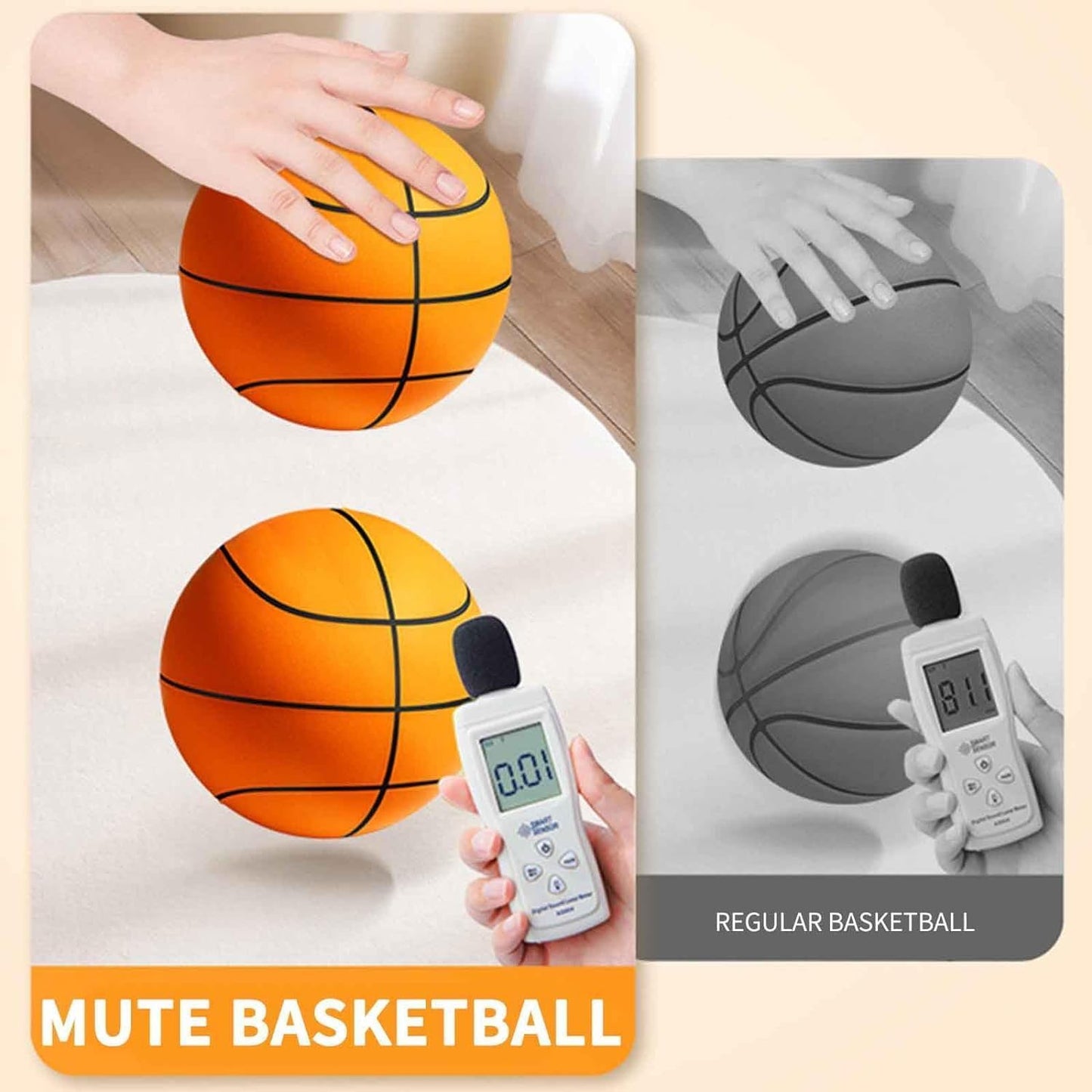 Balón de baloncesto mejorado silencioso para practicar rebotes en interiores