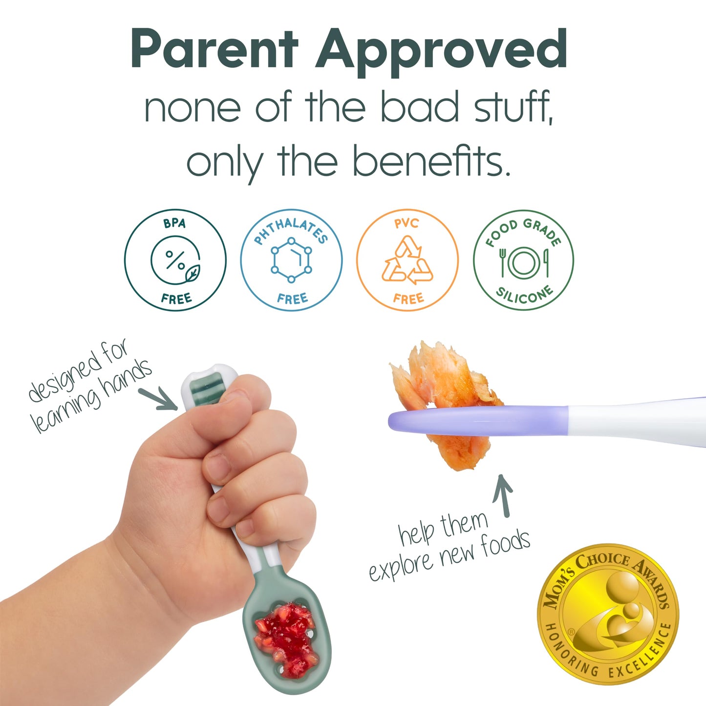 NumNum - Juego de cucharas de entrenamiento para bebés y niños a partir de 6 meses