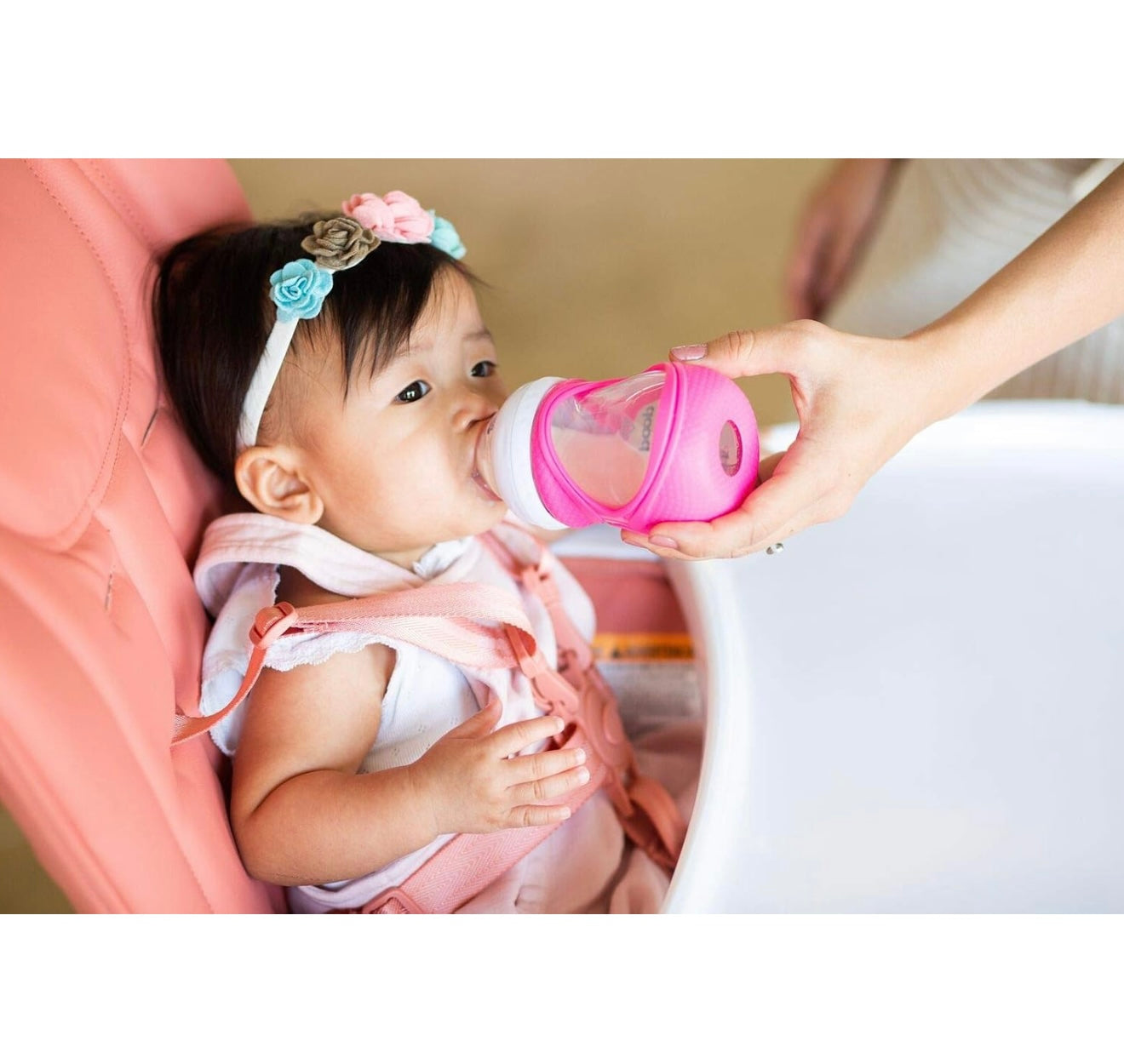 JOOVY Boob Diamond 5 onzas, 3 piezas con funda rosa