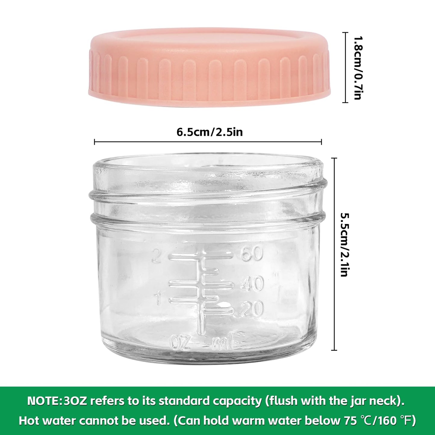 ANOTION 8 Frascos de vidrio pequeños con tapa