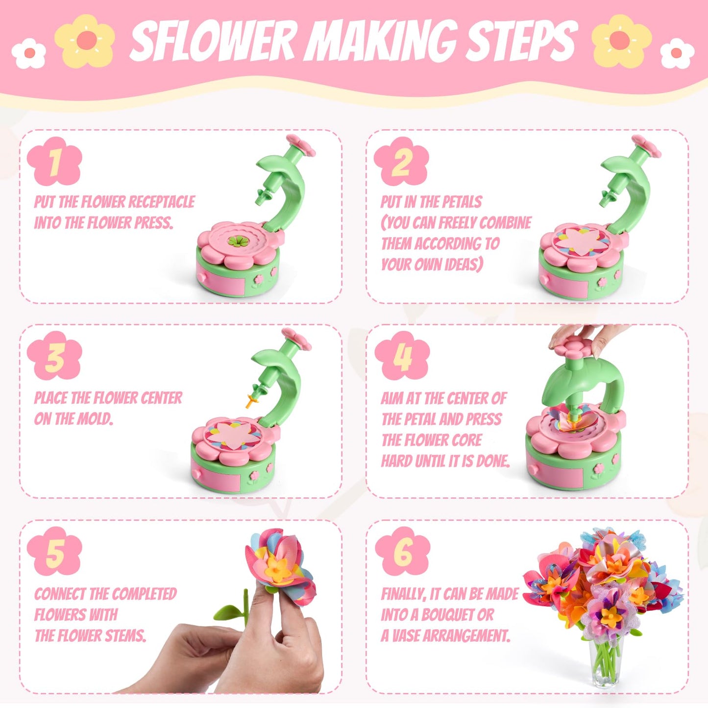 Kit de manualidades de ramo de flores, arte y manualidades
