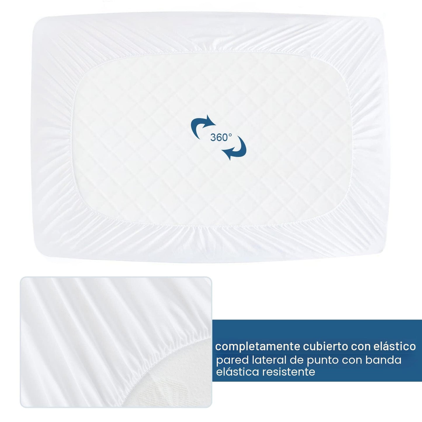 Cubrecolchón de tela de toalla impermeable, para colchones de hasta 18 pulgadas de alto