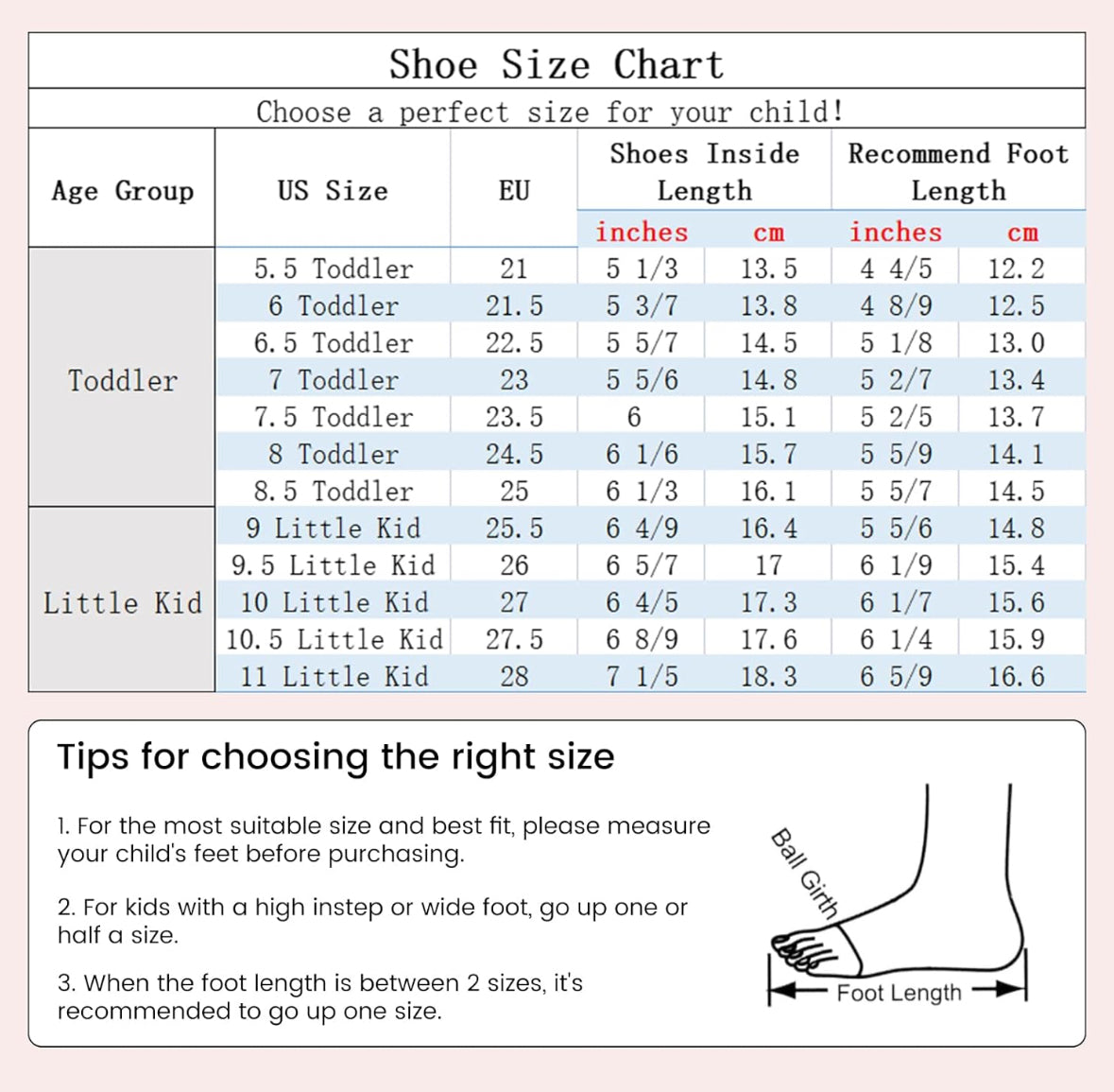 PATPAT Zapatos para niñas l, Talla 7.5