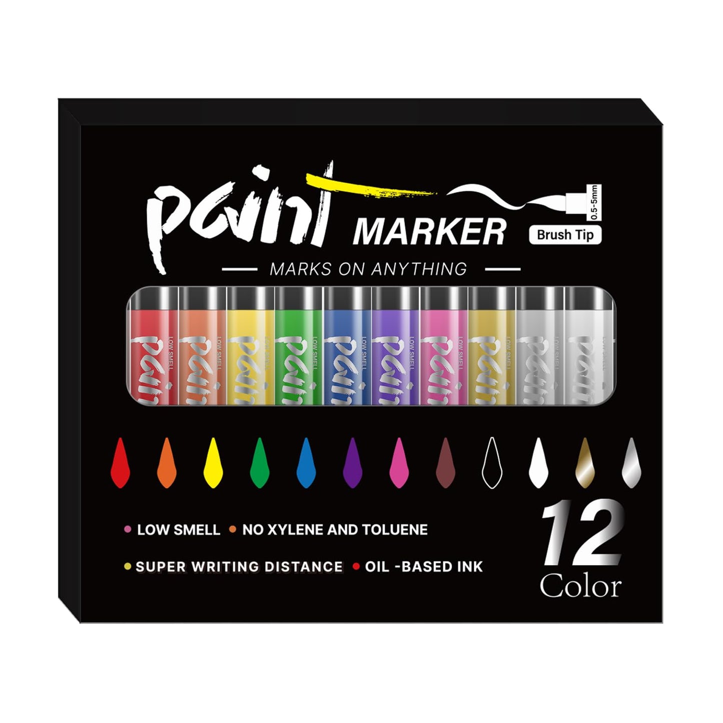 CROMART - Pack de 12 rotuladores de colores de doble punta