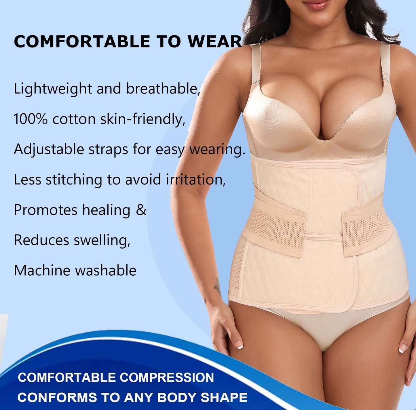 Moolida Faja abdominal poscirugía posparto, S/M
