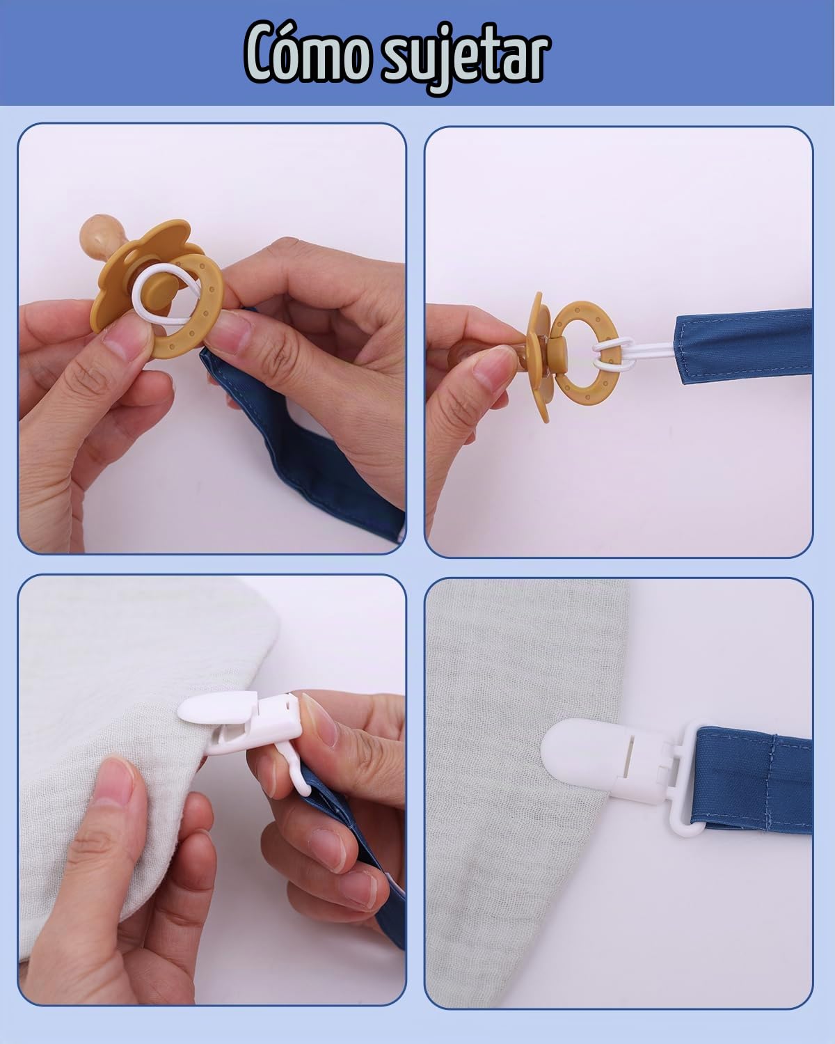 babygoal Paquete de 8 clips para chupete de bebé