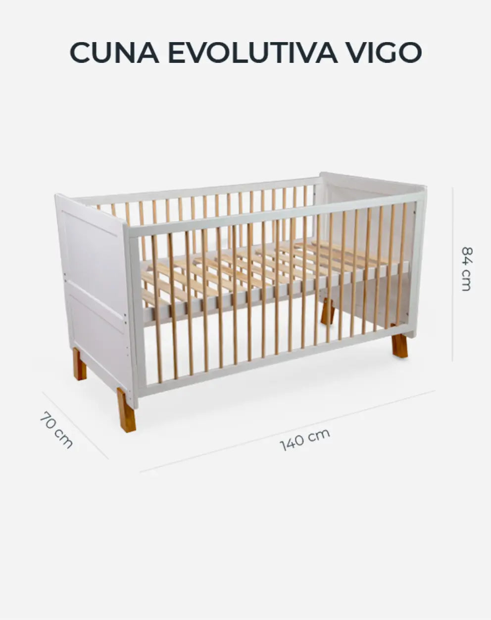 Cuna Cama de Madera Vigo 140x70