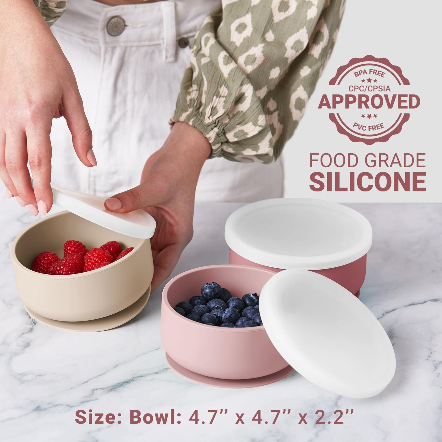 Navik Cuencos de silicona para bebés con succión | cuencos para niños pequeños