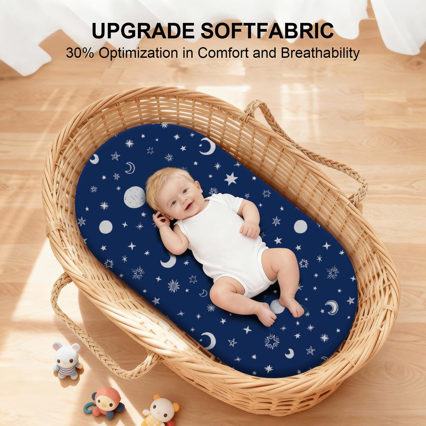 Juego de 4 sábanas de moisés para bebé niño y niña, 32 x 16 pulgadas