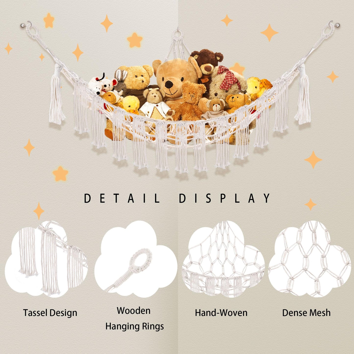 Hamaca de animales de peluche con luz LED