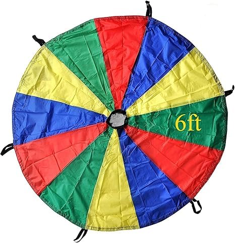Paracaídas de juego para niños, paracaídas arcoíris, juego de tienda de campaña para niños, 1.83m