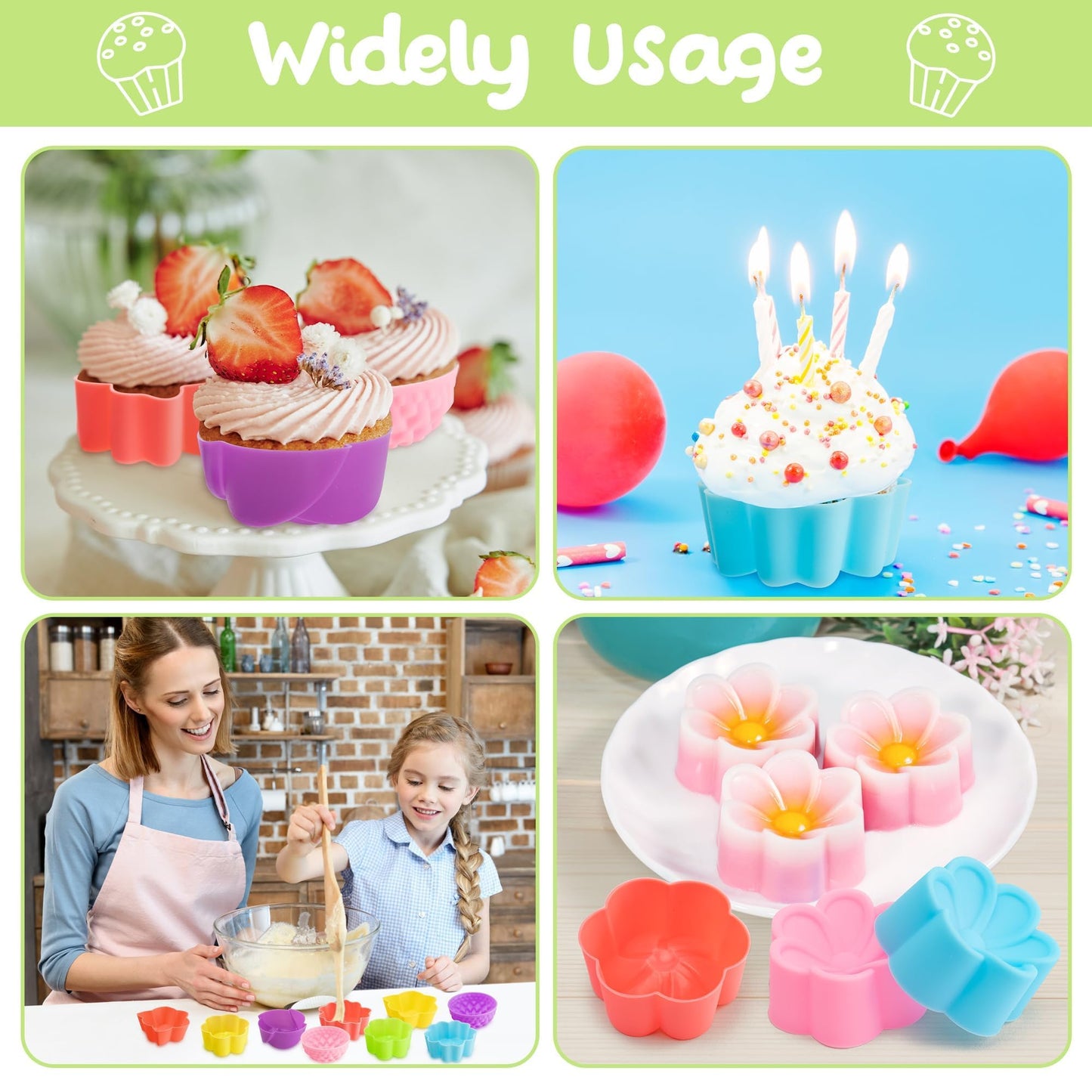 R HORSE 36 moldes de silicona para cupcakes con formas