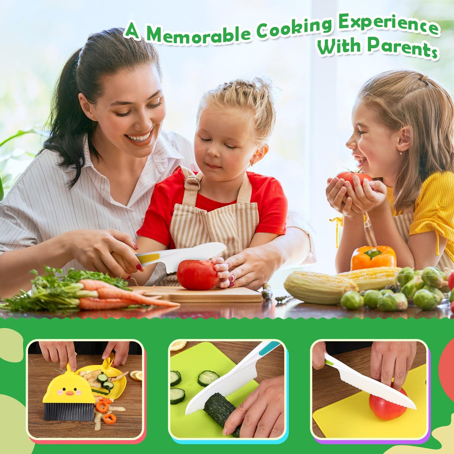 Juego de cuchillos para niños para cocina real