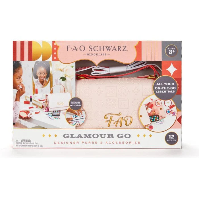 FAO SCHWARZ Glamour Go 12 Piece Designer Purse & Accessories - Pink