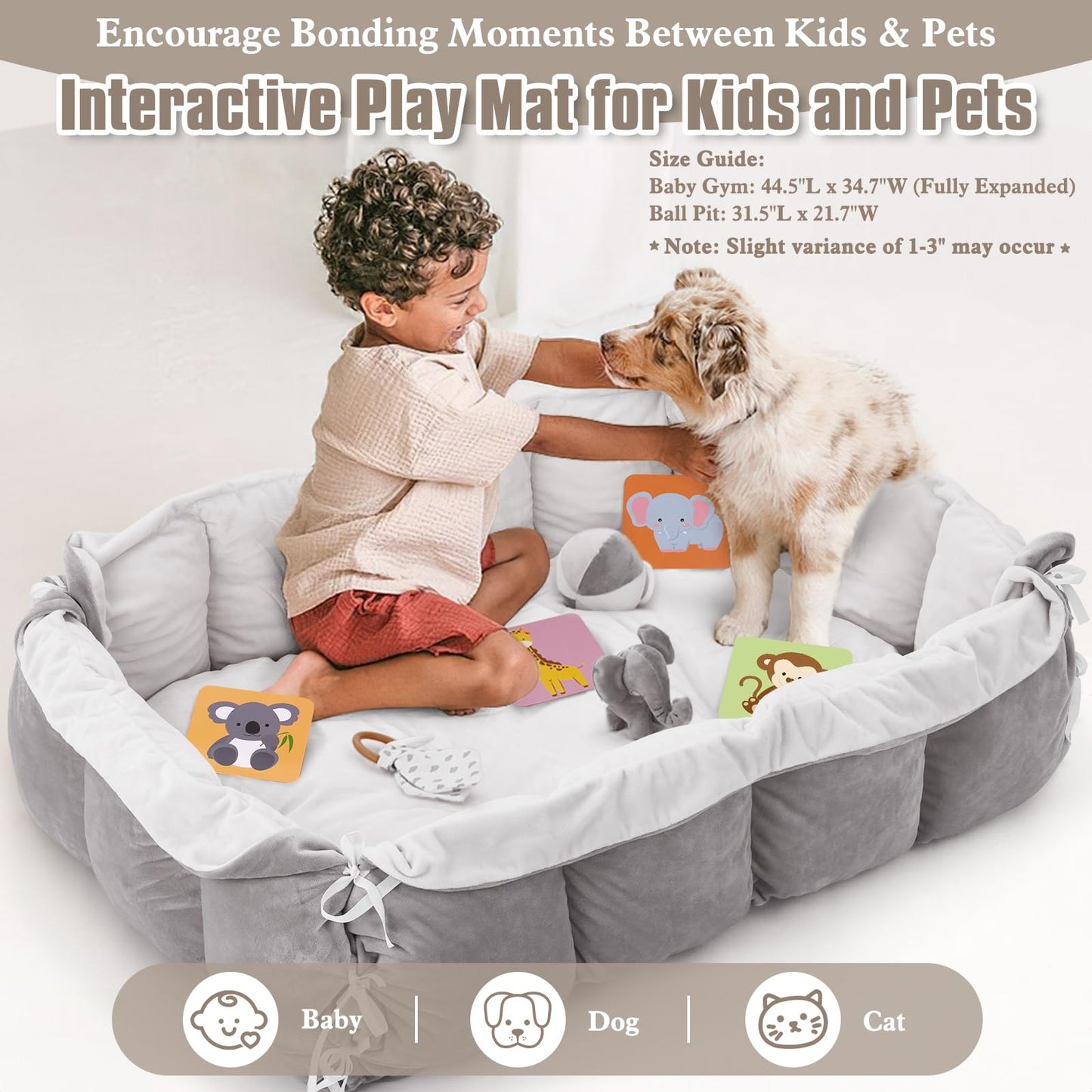 Manta de juegos y gimnasio de actividades de peluche 5 en 1 para bebés