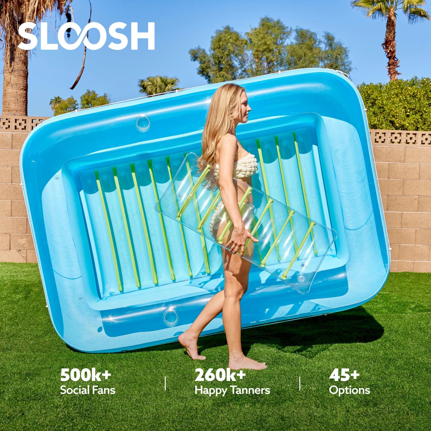 Flotador inflable para adultos, con almohada, 216 x 145 cm