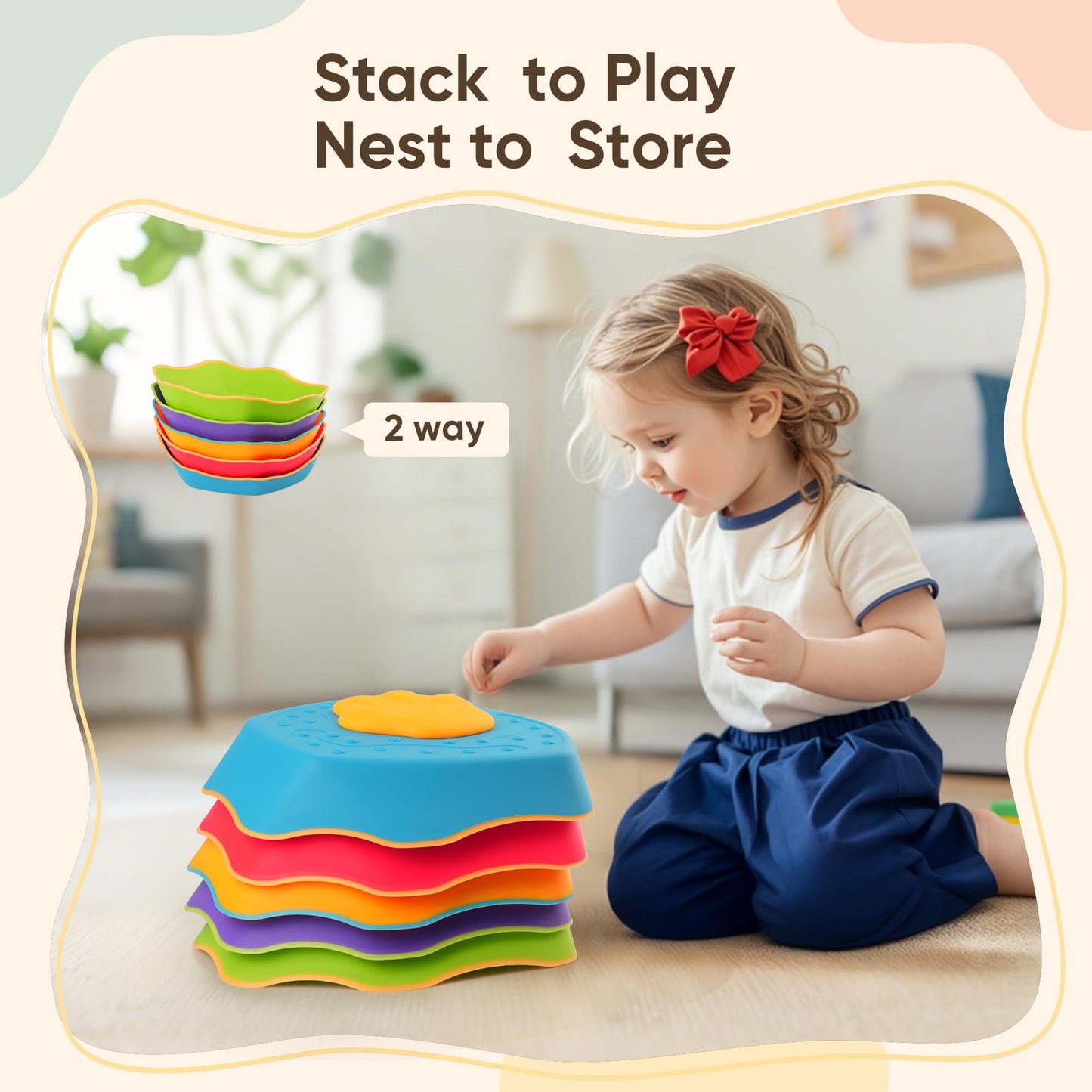Paquete de 5 piedras de equilibrio para niños con efectos de sonido